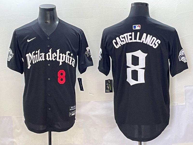 Men 2025 Philadelphia Phillies #8 Castellanos Black Five generations Joint Name Nike MLB Jersey style 2->philadelphia phillies->MLB Jersey